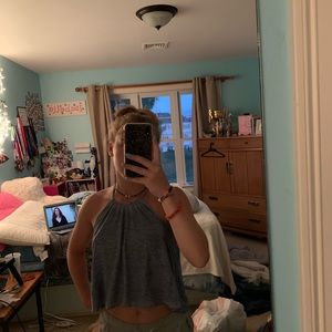 light blue hollister cross strap tank top 👚